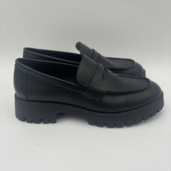 Steve Madden Course Lug Loafer Shoes Slip On Womens Size 10 Goth - Picture 2 of 11